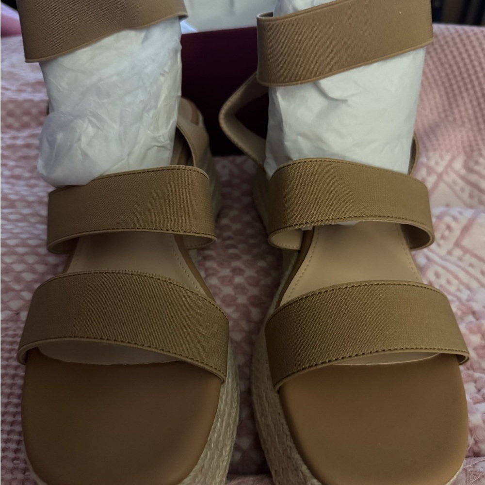 Elegant Tan Platform Sandals